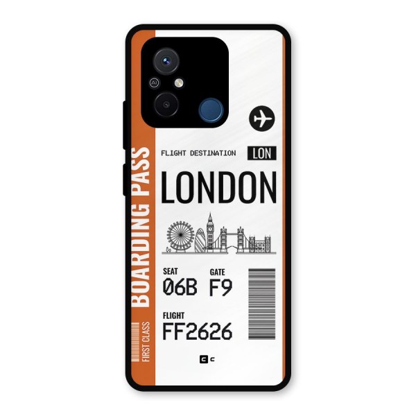 London Boarding Pass Metal Back Case for Poco C55