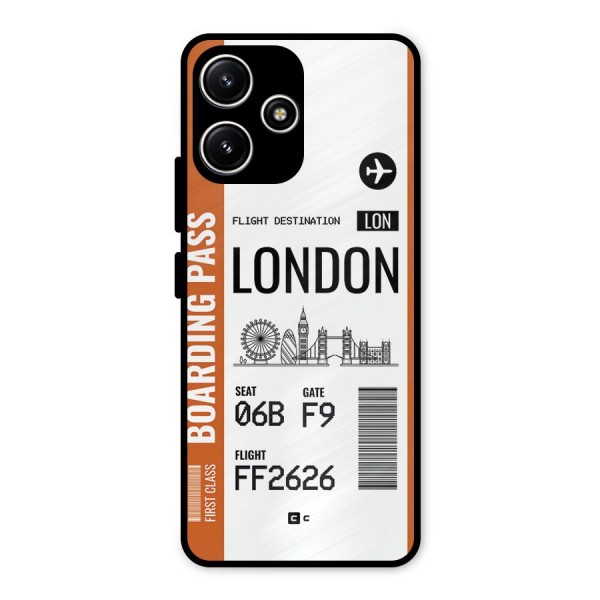 London Boarding Pass Metal Back Case for Poco M6 Pro