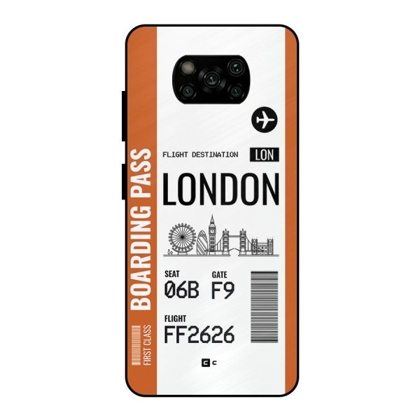 London Boarding Pass Metal Back Case for Poco X3