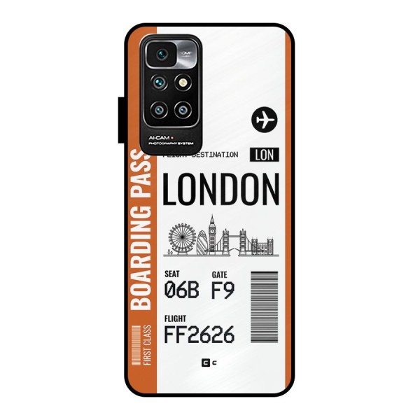 London Boarding Pass Metal Back Case for Redmi 10 Prime