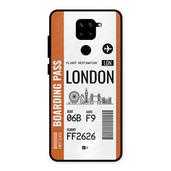 London Boarding Pass Metal Back Case for Redmi Note 9