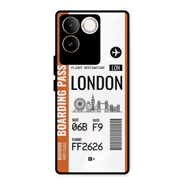 London Boarding Pass Metal Back Case for Vivo T2 Pro