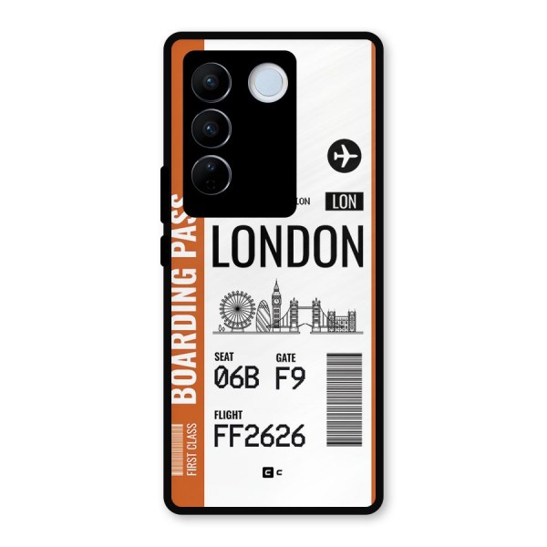 London Boarding Pass Metal Back Case for Vivo V27 Pro