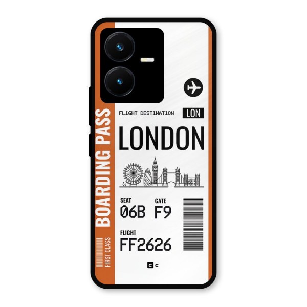 London Boarding Pass Metal Back Case for Vivo Y22s