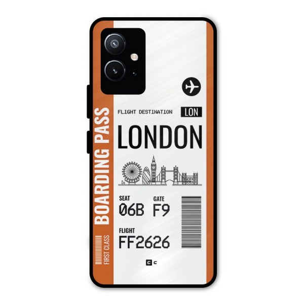 London Boarding Pass Metal Back Case for Vivo Y75 5G