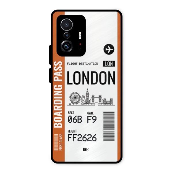 London Boarding Pass Metal Back Case for Xiaomi 11T Pro