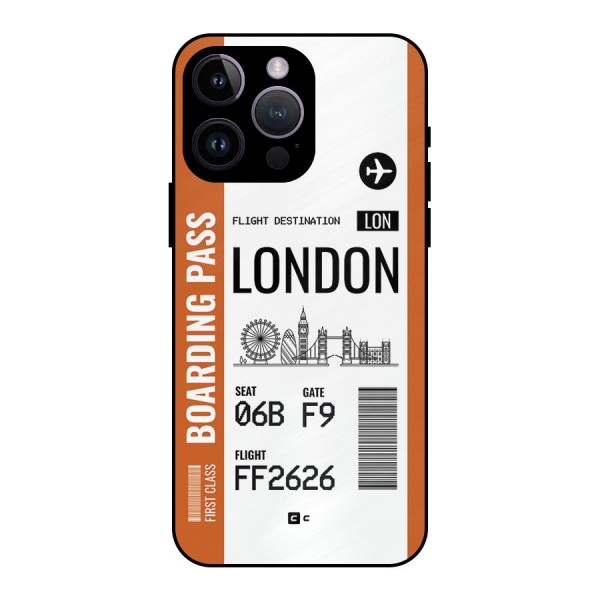 London Boarding Pass Metal Back Case for iPhone 14 Pro Max