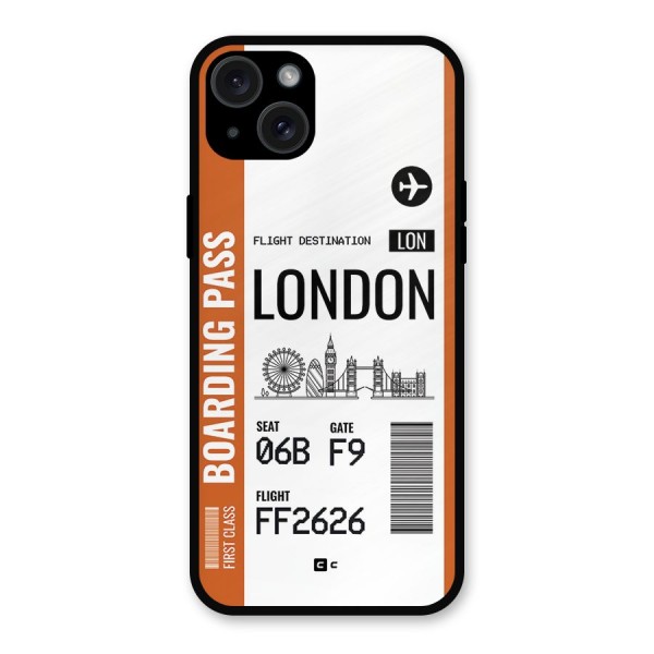 London Boarding Pass Metal Back Case for iPhone 15 Plus