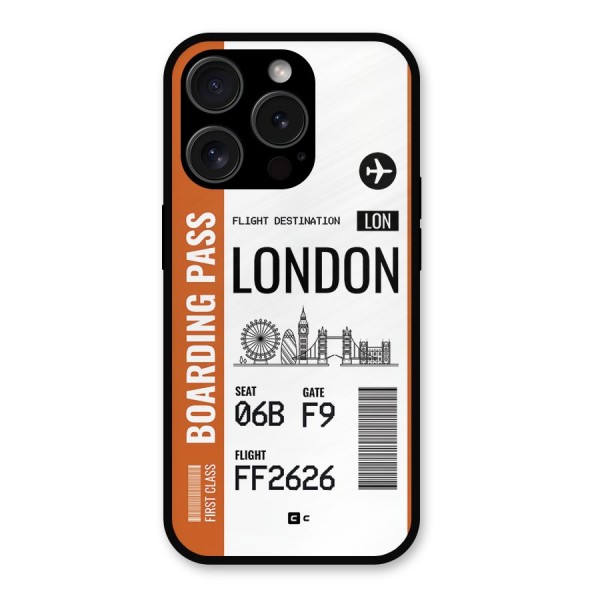 London Boarding Pass Metal Back Case for iPhone 15 Pro