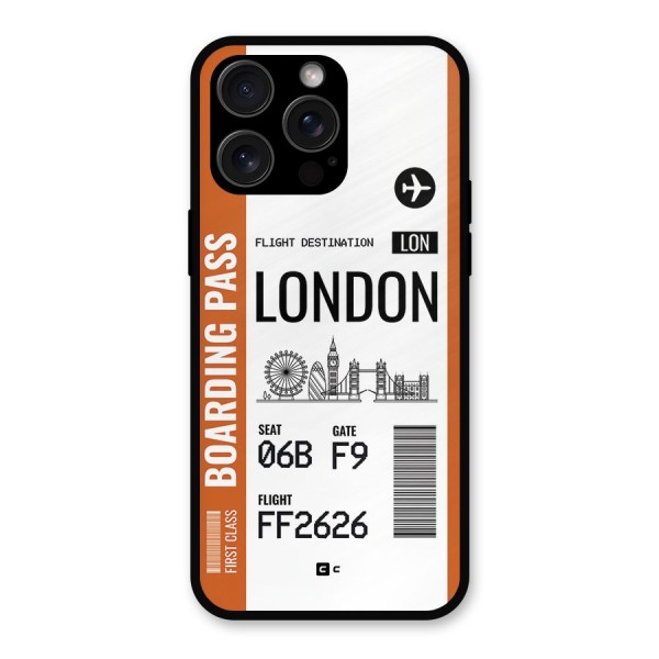 London Boarding Pass Metal Back Case for iPhone 15 Pro Max