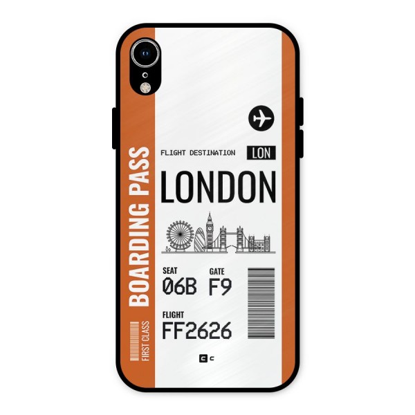 London Boarding Pass Metal Back Case for iPhone XR
