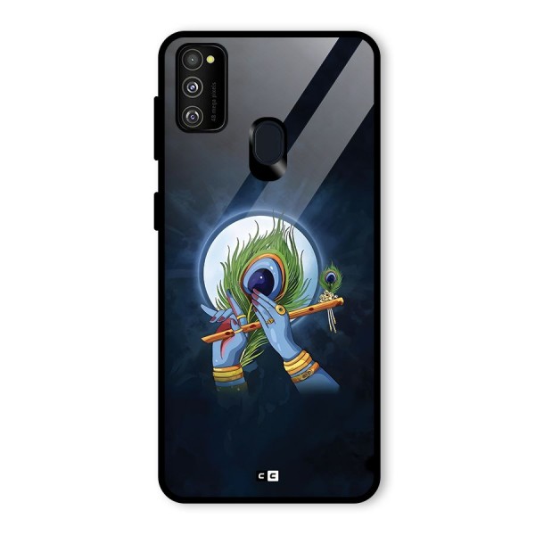 Lord Krishna Flute Glass Back Case for Galaxy M21