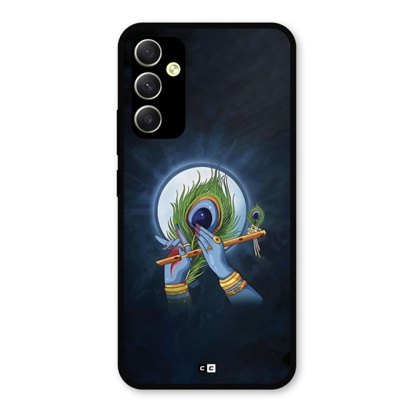 Lord Krishna Flute Metal Back Case for Galaxy A34