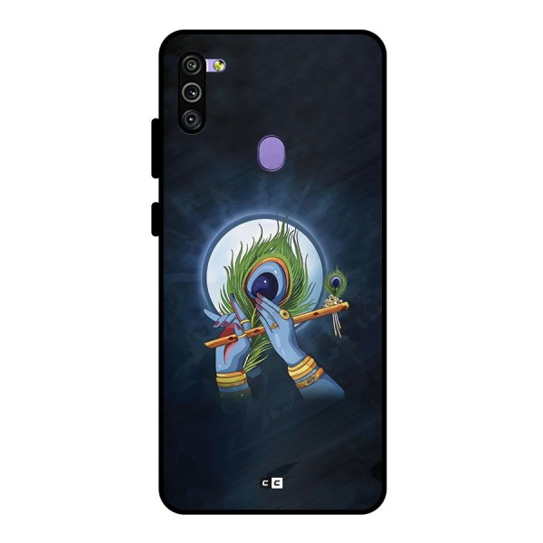 Lord Krishna Flute Metal Back Case for Galaxy M11