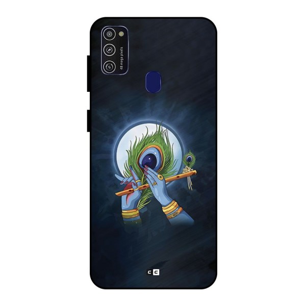 Lord Krishna Flute Metal Back Case for Galaxy M21