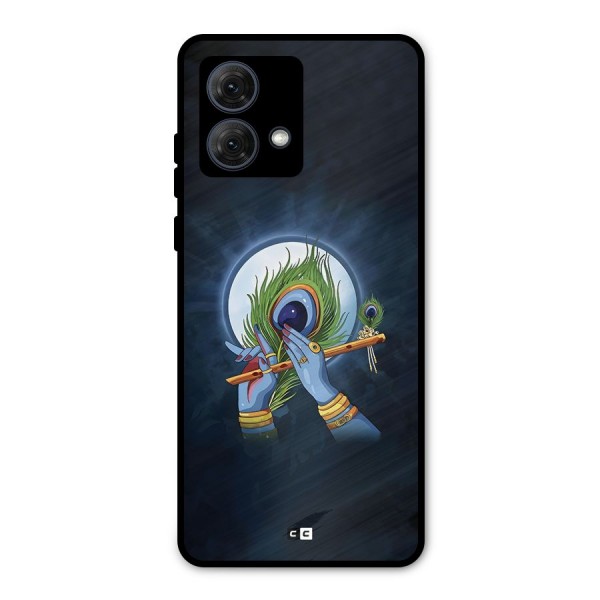 Lord Krishna Flute Metal Back Case for Moto G84