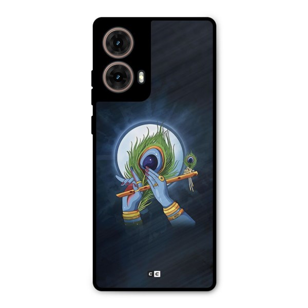 Lord Krishna Flute Metal Back Case for Moto G85