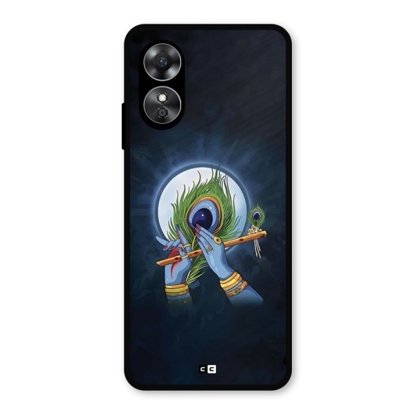 Lord Krishna Flute Metal Back Case for Oppo A17