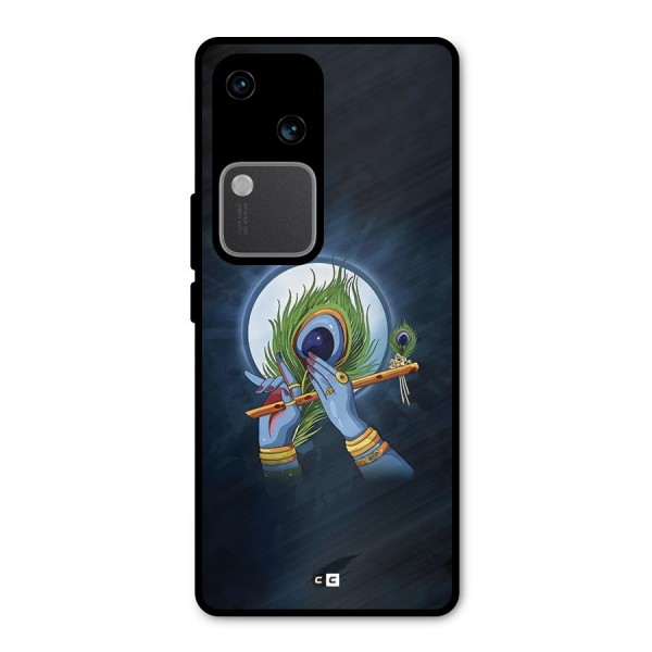 Lord Krishna Flute Metal Back Case for Vivo V30