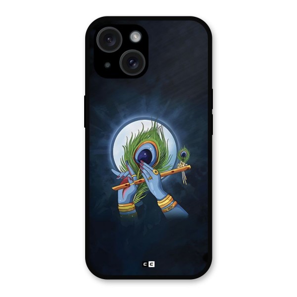 Lord Krishna Flute Metal Back Case for iPhone 15