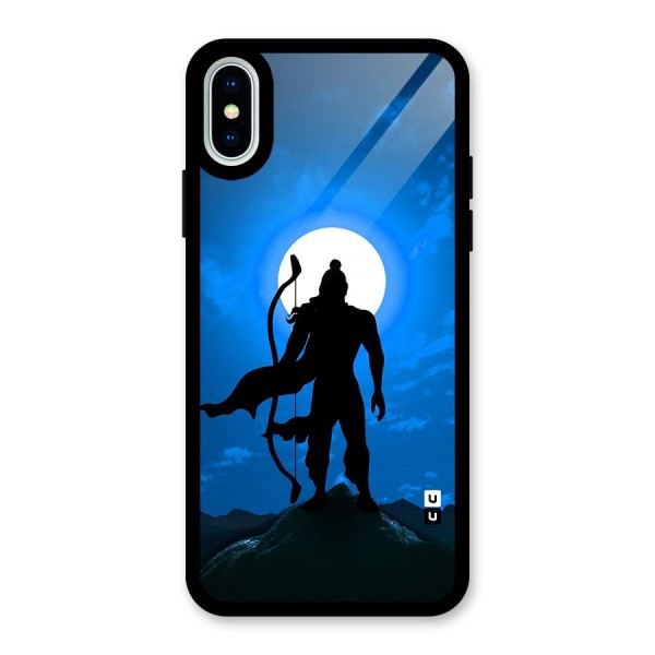 Lord Ram Illustration Glass Back Case for iPhone X