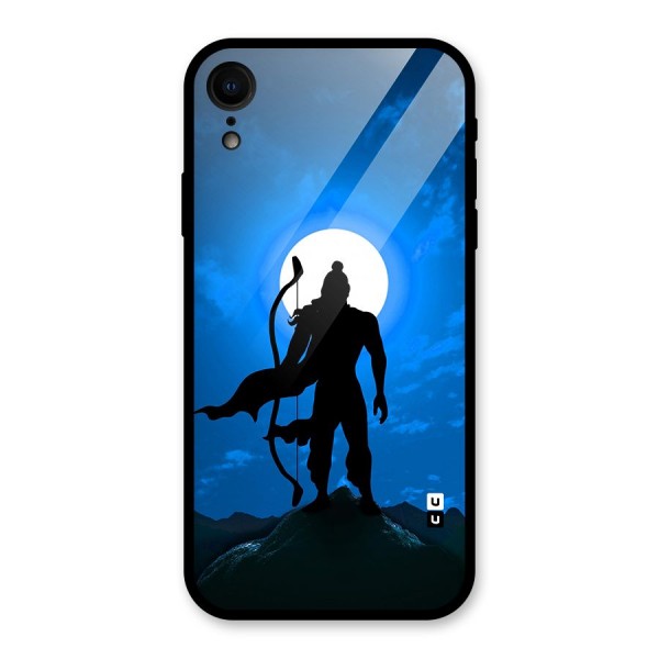 Lord Ram Illustration Glass Back Case for iPhone XR
