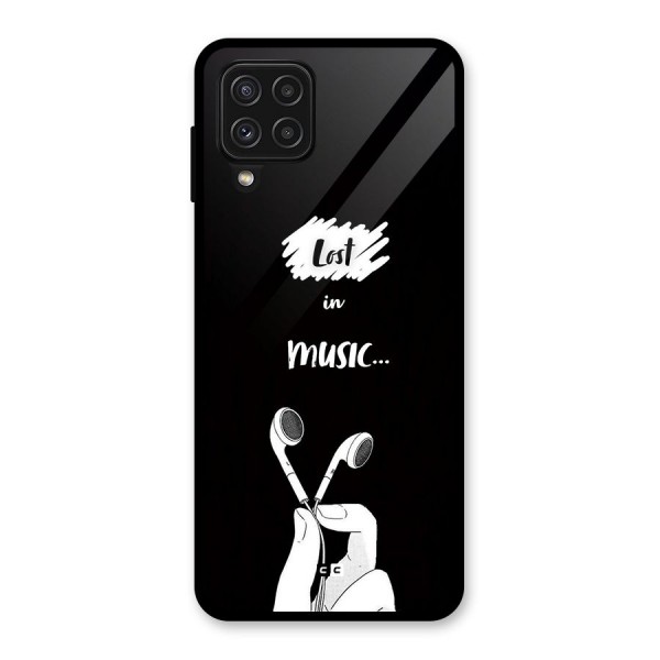 Lost In Music Glass Back Case for Galaxy A22 4G