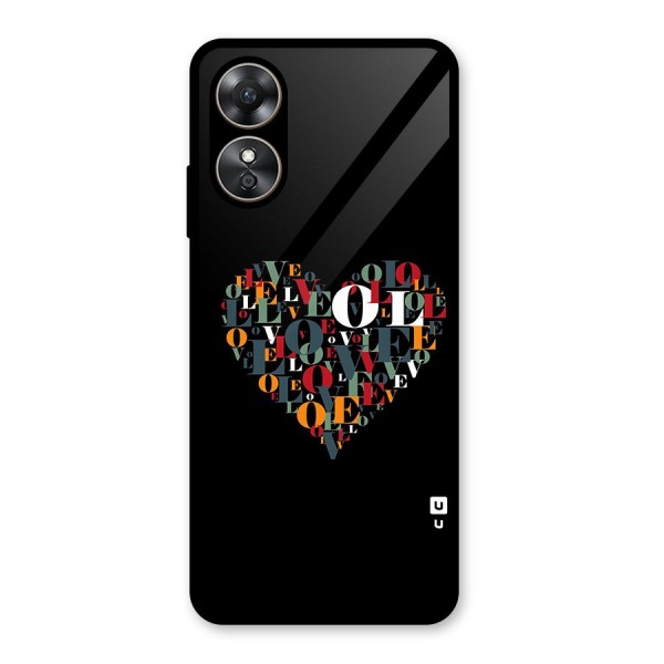 Love Abstract Heart Art Glass Back Case for Oppo A17