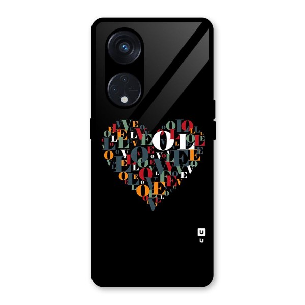 Love Abstract Heart Art Glass Back Case for Reno8 T 5G