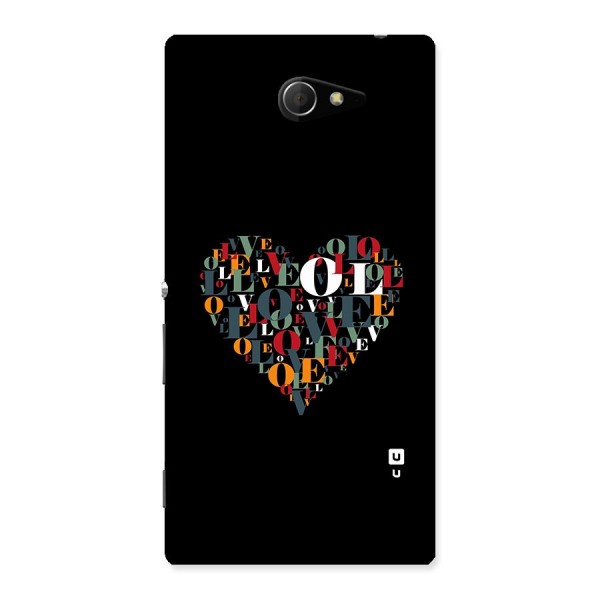 Love Abstract Heart Art Back Case for Xperia M2