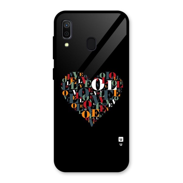 Love Abstract Heart Art Glass Back Case for Galaxy A30