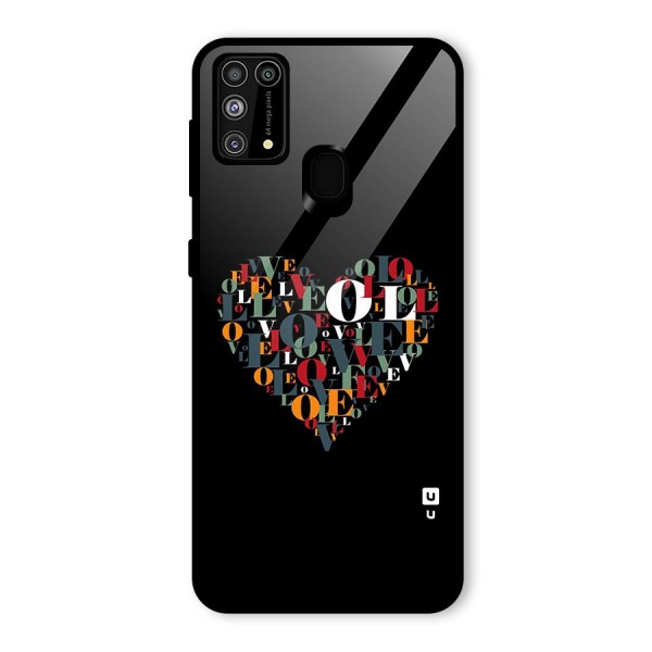 Love Abstract Heart Art Glass Back Case for Galaxy F41