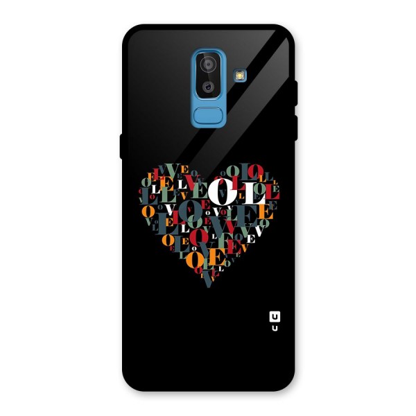 Love Abstract Heart Art Glass Back Case for Galaxy J8