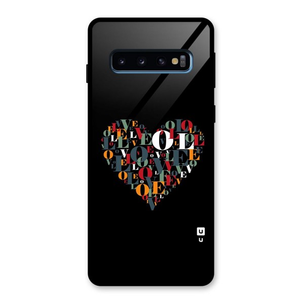 Love Abstract Heart Art Glass Back Case for Galaxy S10