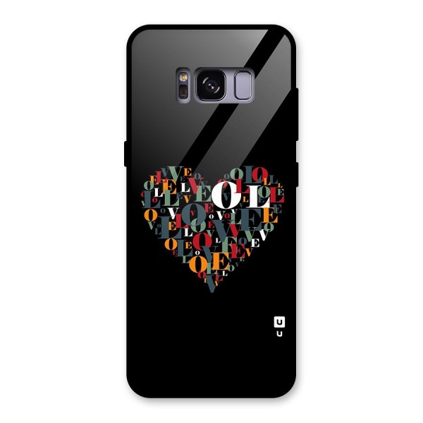 Love Abstract Heart Art Glass Back Case for Galaxy S8