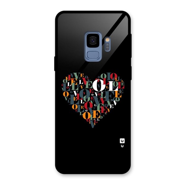 Love Abstract Heart Art Glass Back Case for Galaxy S9