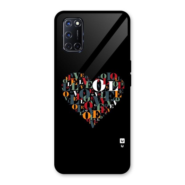 Love Abstract Heart Art Glass Back Case for Oppo A52