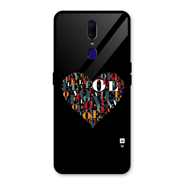 Love Abstract Heart Art Glass Back Case for Oppo F11