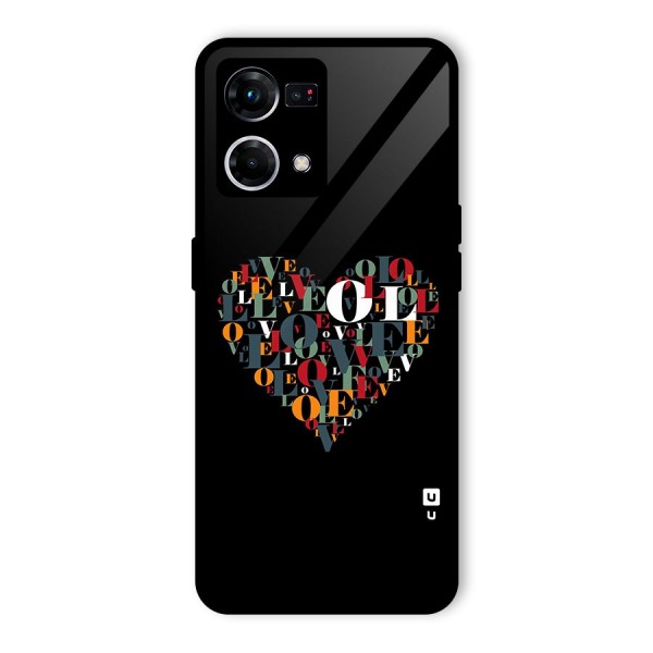 Love Abstract Heart Art Glass Back Case for Oppo F21 Pro 4G