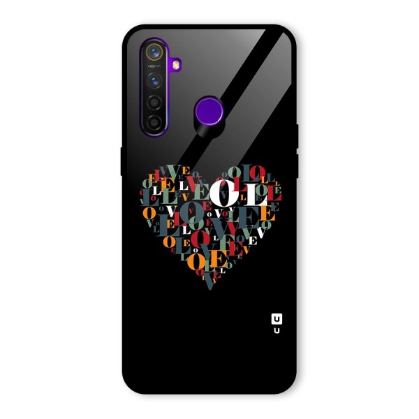 Love Abstract Heart Art Glass Back Case for Realme 5 Pro