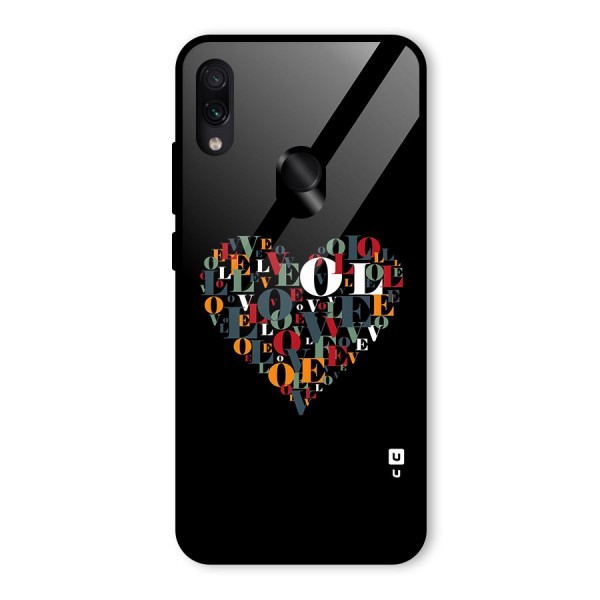 Love Abstract Heart Art Glass Back Case for Redmi Note 7S