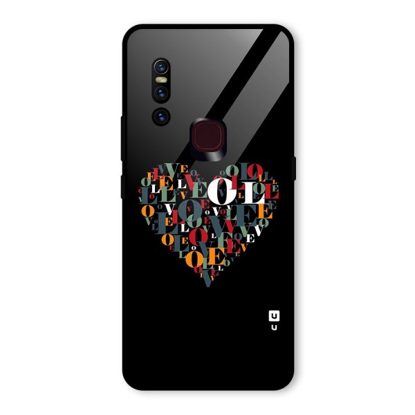 Love Abstract Heart Art Glass Back Case for Vivo V15