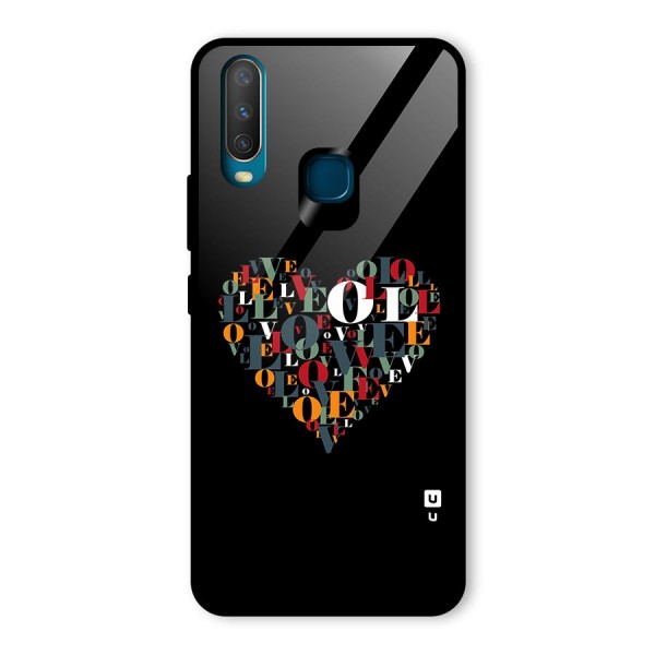 Love Abstract Heart Art Glass Back Case for Vivo Y12