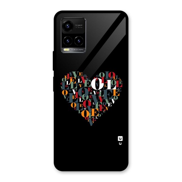 Love Abstract Heart Art Glass Back Case for Vivo Y21A