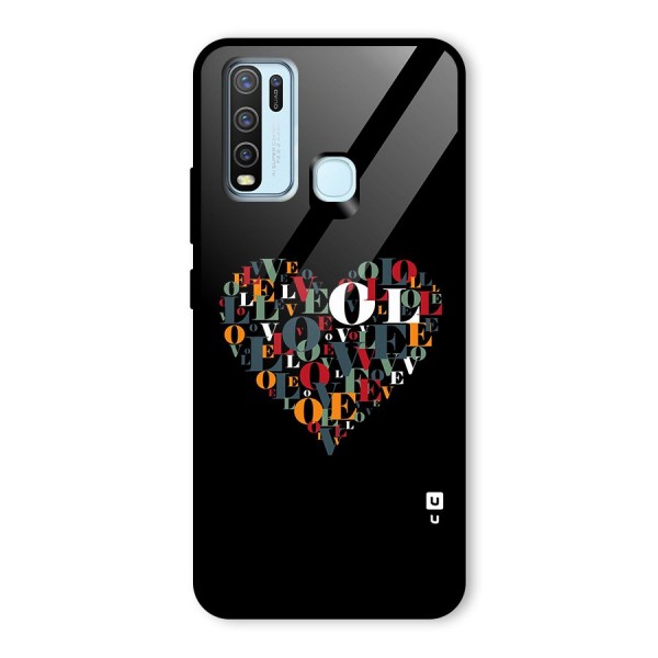 Love Abstract Heart Art Glass Back Case for Vivo Y50