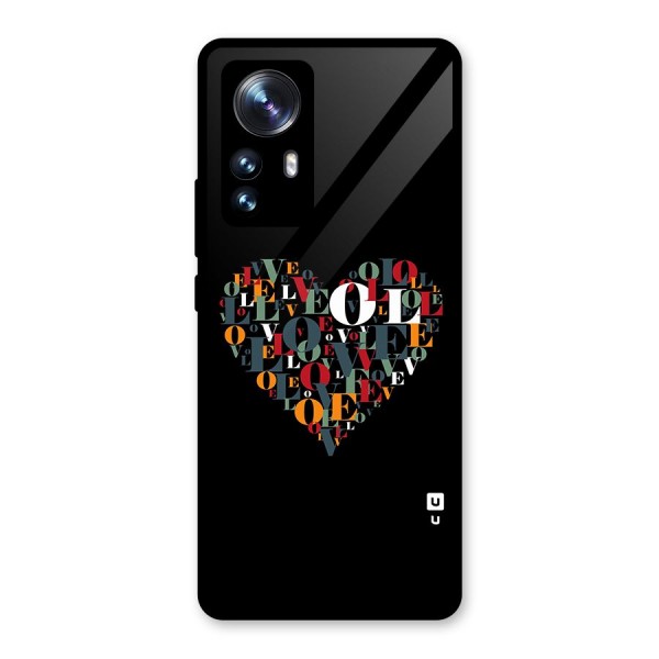 Love Abstract Heart Art Glass Back Case for Xiaomi 12 Pro