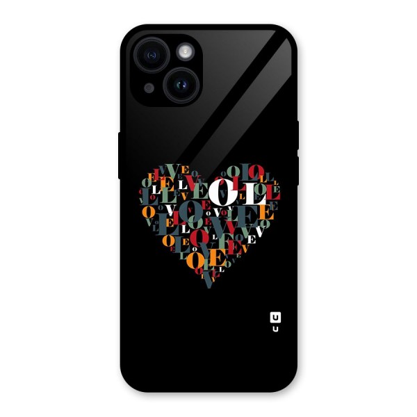 Love Abstract Heart Art Glass Back Case for iPhone 14