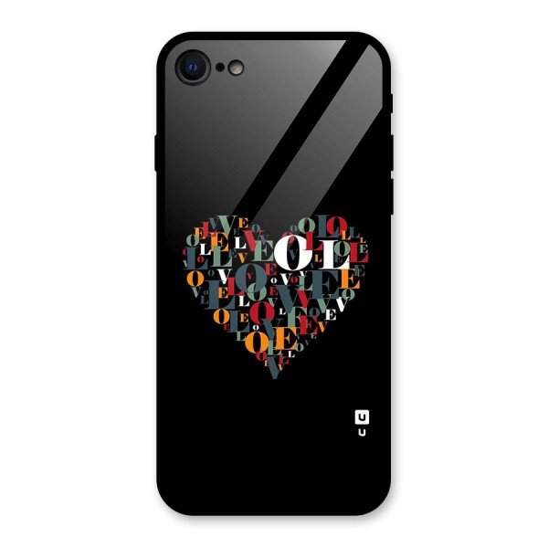 Love Abstract Heart Art Glass Back Case for iPhone 8