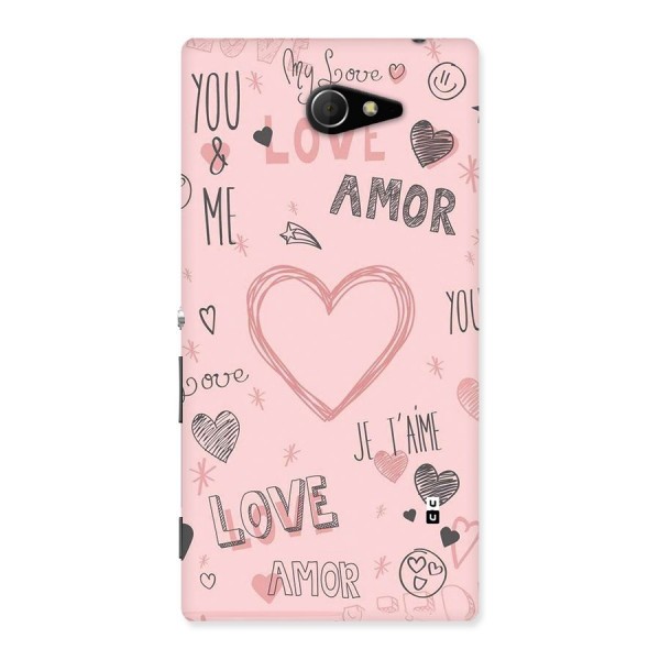 Love Amor Back Case for Xperia M2