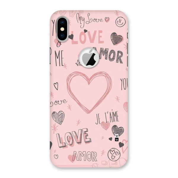 Love Amor Back Case for iPhone XS Logo Cut